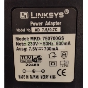 LINKSYS Power Adapter 7,5V Hálózati tápegység