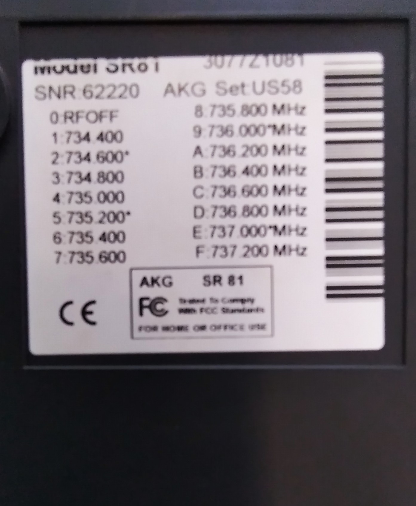 AKG SR60 Receiver / Rádiófrekvenciás mikrofon vevőegység - Image 4