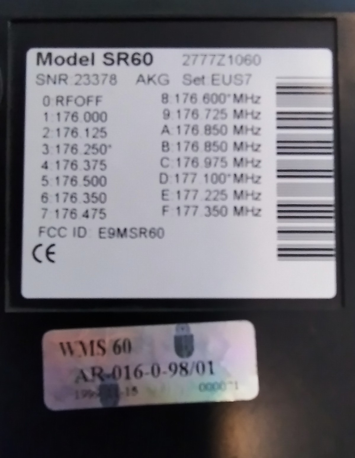 AKG SR60 Receiver / Rádiófrekvenciás mikrofon vevőegység - Image 5